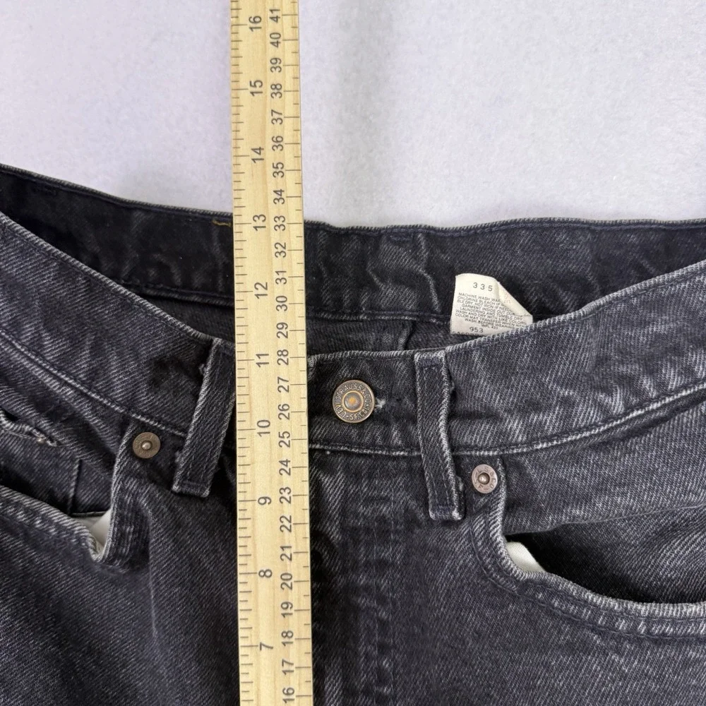 Vintage Levi's 550 Black Jeans‎ 31x34 Made in USA Relaxed Fit Raw Hem Cut Off